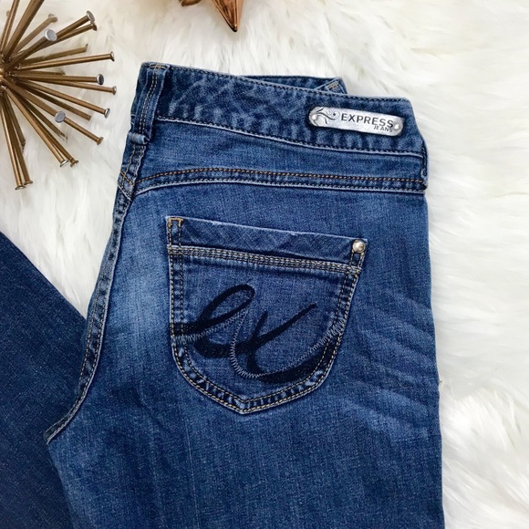 EXPRESS STELLA REGULAR FIT LOW-RISE BOOT CUT JEANS - Picture 2 of 5